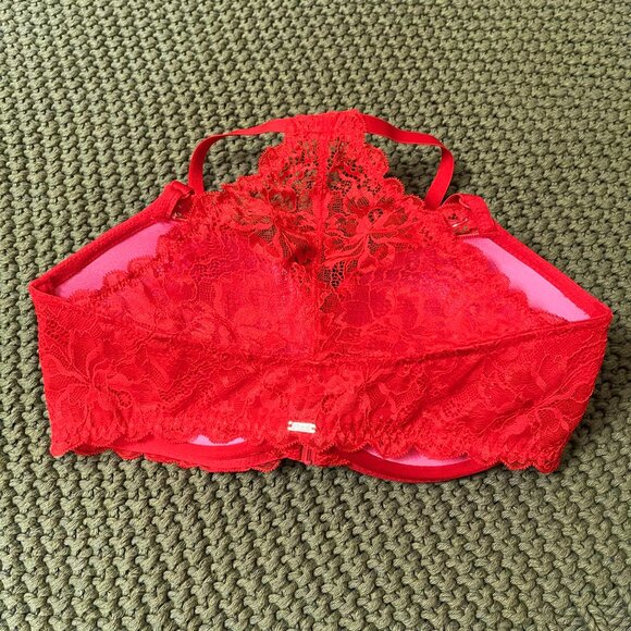 NWOT VS PINK Red Lace Racerback Push-Up Bra - Picture 3 of 7